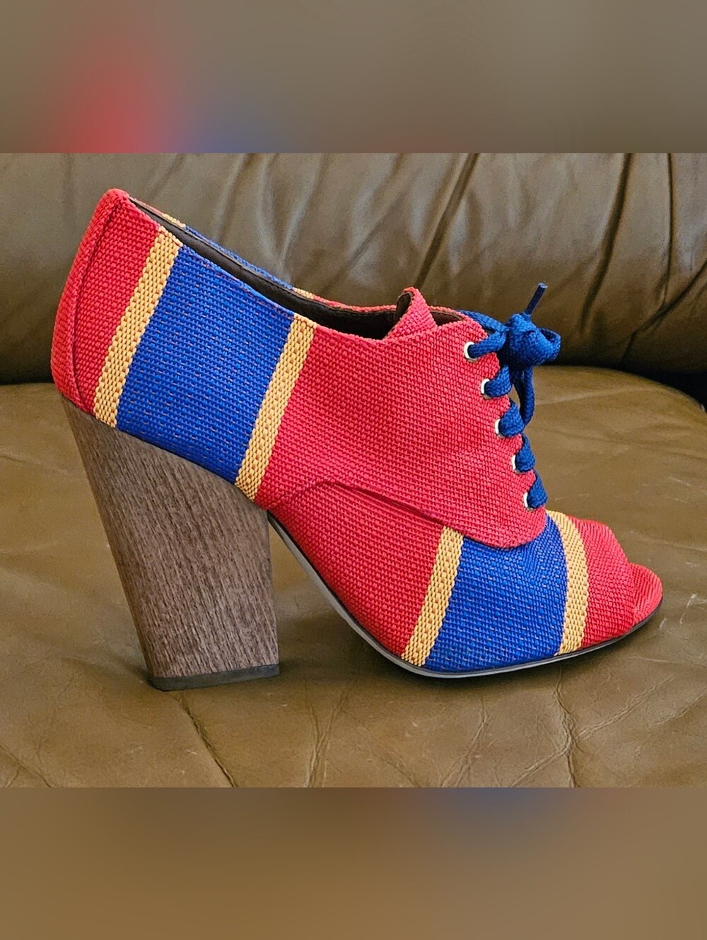 Dolce & Gabbana Multicolor Blended PVC Designer Ankle Heels Size 9 US - Picture 7 of 16